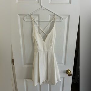 Lulus Believe in Love White Backless Skater Dress